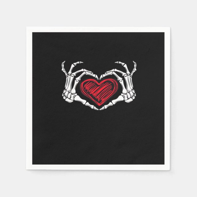 Heart Hands Skeleton Napkin (Front)