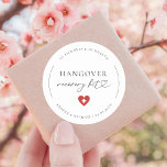 Heart Hangover Recovery Kit Wedding Party Favour Classic Round Sticker<br><div class="desc">These fun stickers would make a wonderful addition to your after party supplies! Easily customize them by clicking on the "personalize" option.</div>
