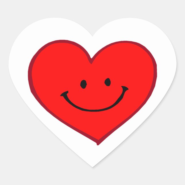Heart  (Happy Face) Heart Sticker (Front)