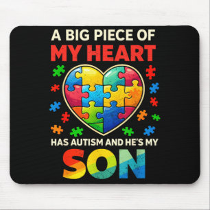 Heart Has Autism Proud Autism Parent Dad Mom Mouse Pad