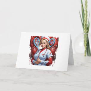 Heart & Healing – Nurse with Anatomical Heart  Card