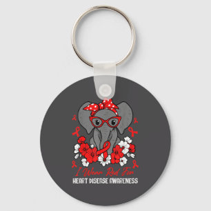 Heart Health Elephant Red Ribbon Heart Disease Awa Keychain
