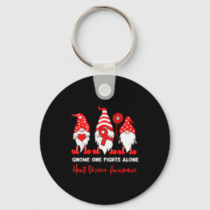 Heart Health Gnome Heart Disease Awareness Chd Red Keychain