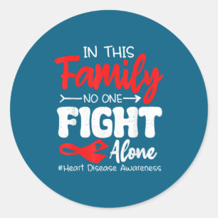 Heart Health Heart Disease Awareness Chd Family Su Classic Round Sticker