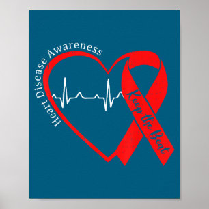 Heart Health Heart Disease Awareness Chd Heartbeat Poster