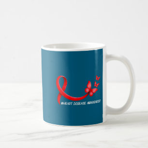 Heart Health Heart Disease Awareness Chd Red Ribbo Coffee Mug