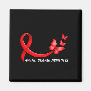 Heart Health Heart Disease Awareness Chd Red Ribbo Magnet