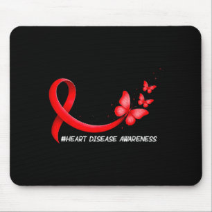 Heart Health Heart Disease Awareness Chd Red Ribbo Mouse Pad