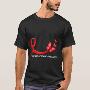 Heart Health Heart Disease Awareness Chd Red Ribbo T-Shirt