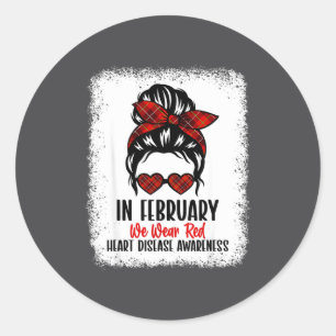 Heart Health Heart Disease Awareness Heartbeat Chd Classic Round Sticker