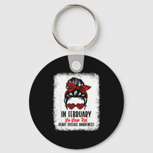 Heart Health Heart Disease Awareness Heartbeat Chd Keychain