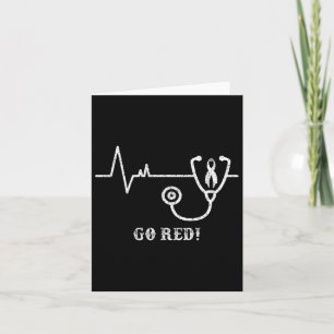 Heart Health Month Go Red Costume Heartbeat Gift D Card