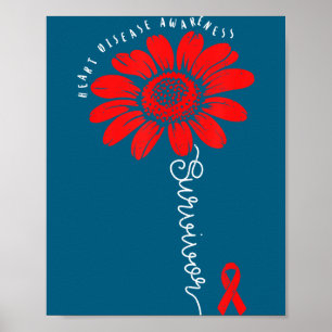 Heart Health Survivor Heart Disease Awareness Chd  Poster