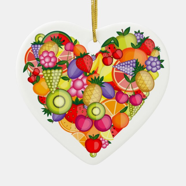 Heart - Healthy Fruit - SRF Ceramic Ornament (Front)