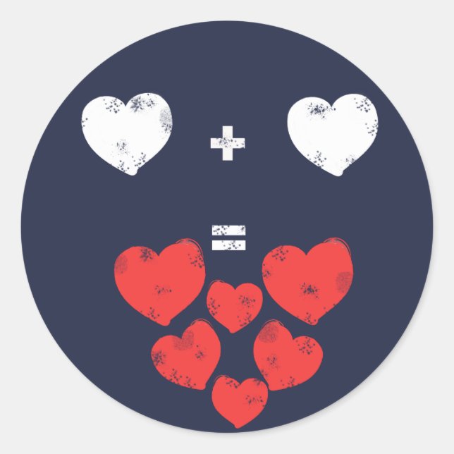 Heart + Heart = Love Sticker (Front)