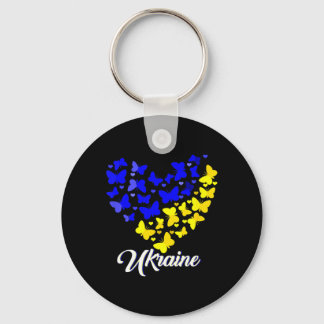 Heart Heart Ukraine Shirt Butterfly I Stand With U Keychain