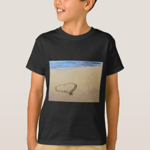 Heart Hearts Beach Sand Tropical Paradise Destiny T-Shirt