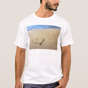Heart Hearts Beach Sand Tropical Paradise Destiny T-Shirt