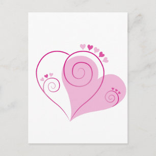 heart hearts love romantic custom personalize postcard