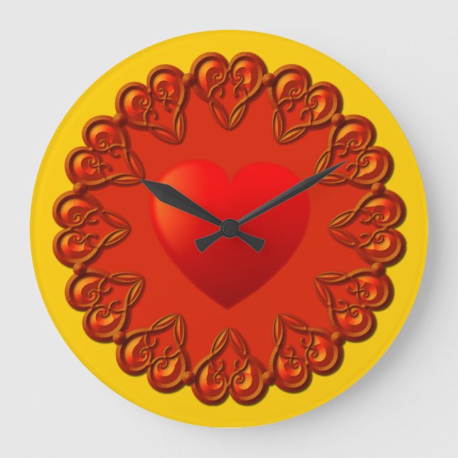 Heart Hearts Wall Clock (Front)