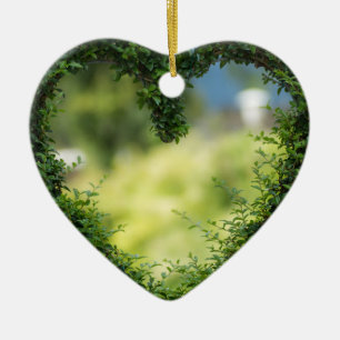 Heart Hedge Design Ceramic Ornament