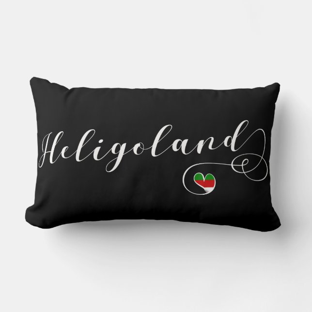Heart Heligoland Flag, Germany, Helgoland Lumbar Pillow (Front)
