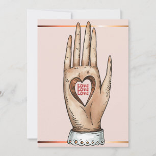 Heart Hole Hand Love Happy Valentine's Day  Holiday Card