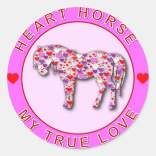 HEART HORSE CLASSIC ROUND STICKER
