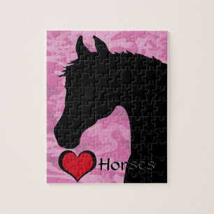 Heart Horse (pink camo) Jigsaw Puzzle