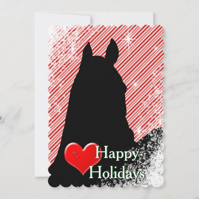 Heart Horses I Holiday (Candy Cane Bkgrd) (Front)