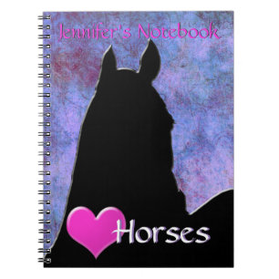 Heart Horses I (purple/blue) Notebook