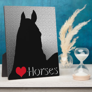 Heart Horses I Red Heart (silver metallic) Plaque