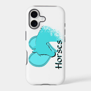 Heart Horses III (aqua)