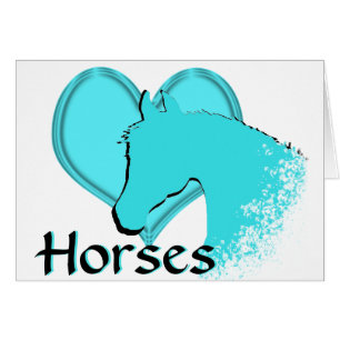 Heart Horses III (aqua)