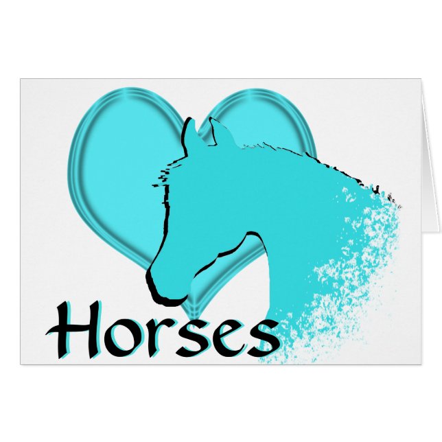 Heart Horses III (aqua) (Front Horizontal)
