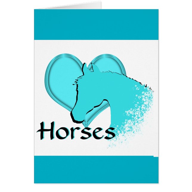 Heart Horses III (aqua) (Front)