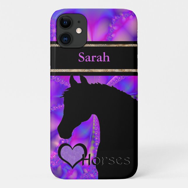 Heart Horses III Customizable (Fractal 100) Case-Mate iPhone Case (Back)