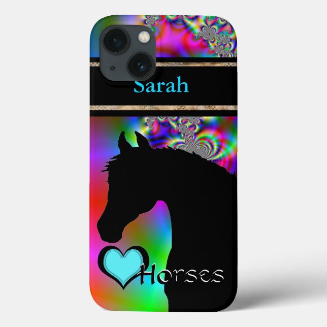Heart Horses III Customizable (Fractal 50) Case-Mate iPhone Case (Back)