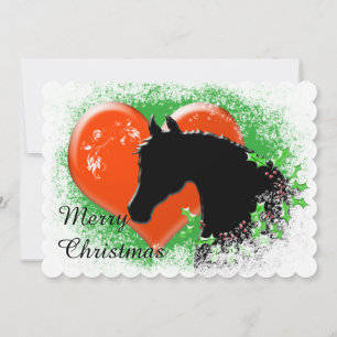 Heart Horses III Holiday (Black Horse/Red Heart)