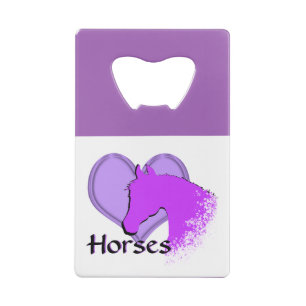 Heart Horses III (purple) Wallet Bottle Opener