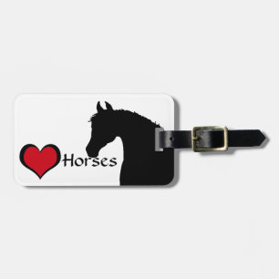 Heart Horses III (white background) Luggage Tag