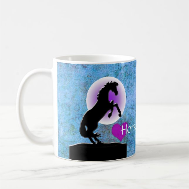 Heart Horses V (blue/green) Coffee Mug (Left)