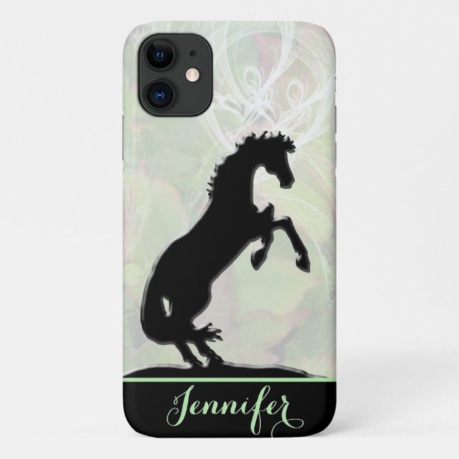 Heart Horses V (green misty fractal) Case-Mate iPhone Case (Back)