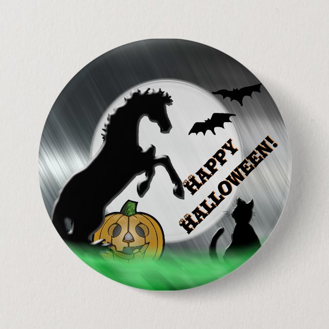 Heart Horses V Halloween 3 Inch Round Button (Front)