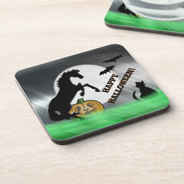 Heart Horses V Halloween Coaster (Left Side)