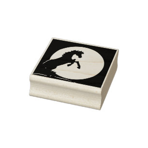 Heart Horses V Hazy Moon Rubber Stamp