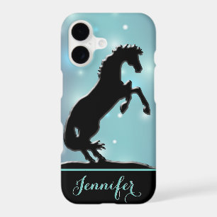 Heart Horses V (paillettes bleu-vert)
