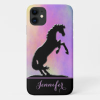 Heart Horses V (purple and yellow)