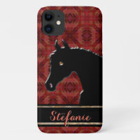 Heart Horses VIII (maroon)