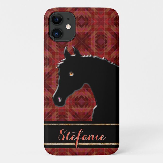 Heart Horses VIII (maroon) Case-Mate iPhone Case (Back)